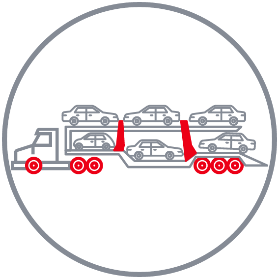 iconos Camion-Coches-Circulo-Gris