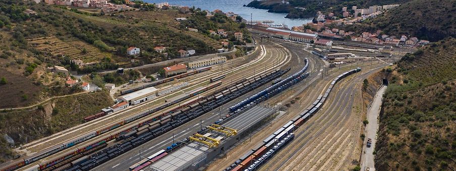Vista de la instalación de cambio de ejes de Cerbère 