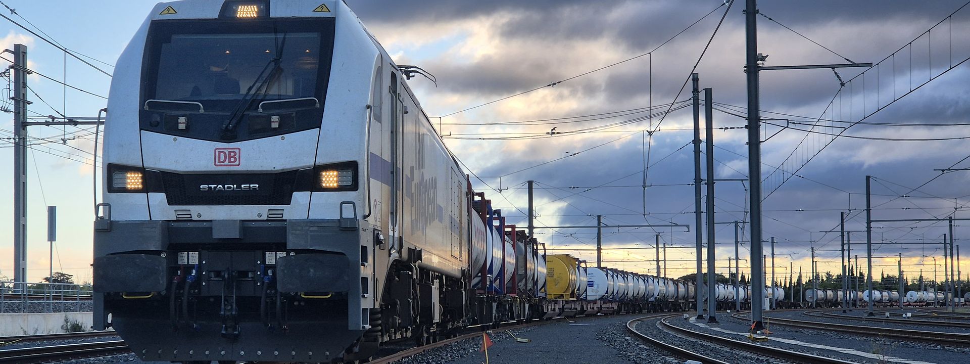 Freight train stopped at the station 
